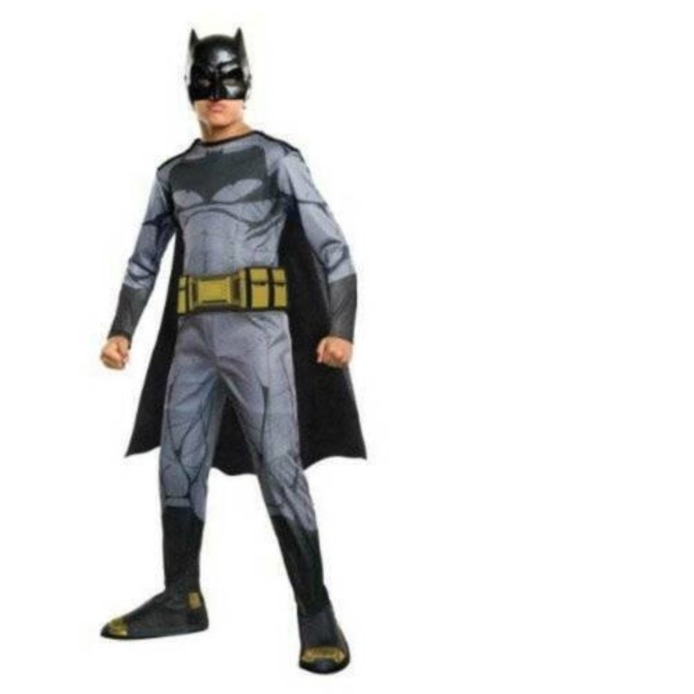Batman Halloween Costume 8/10 Jumpsuit w/ Boot Tops 4 Pc Boys Justice League